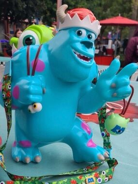 Disney Parks 2025 Monsters Inc Santa Sulley & Mike Christmas Popcorn Bucket